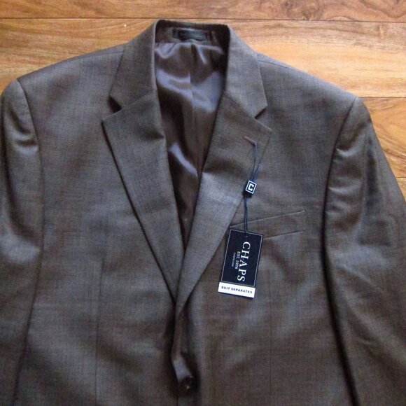 NWT- Mens CHAPS Ralph Lauren Brown Suit Size 42R & Pants 32 X 32- 100% Wool - Picture 3 of 16